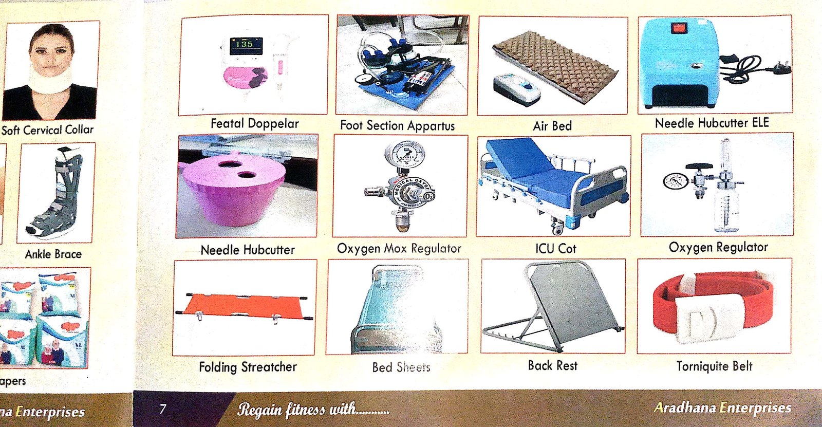 Hospital bed, stretcher, doppler, and regulator catalogue products